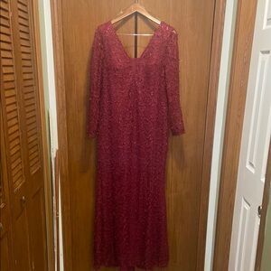 Elegant Red Sequin Evening Gown